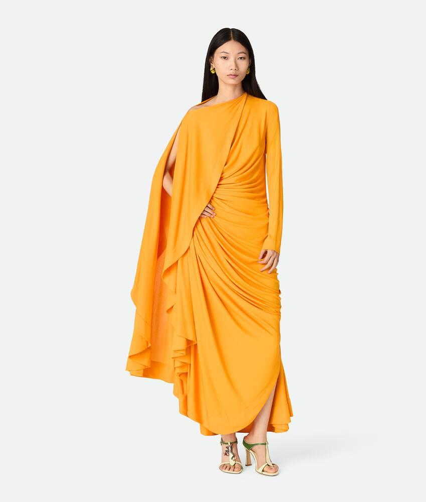Women's Viscose Jersey Draped Dress in Mandarin Product Image