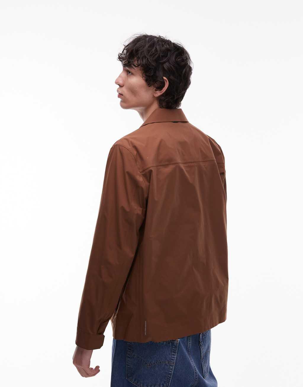 Mango performance breathable shacket in rust Product Image