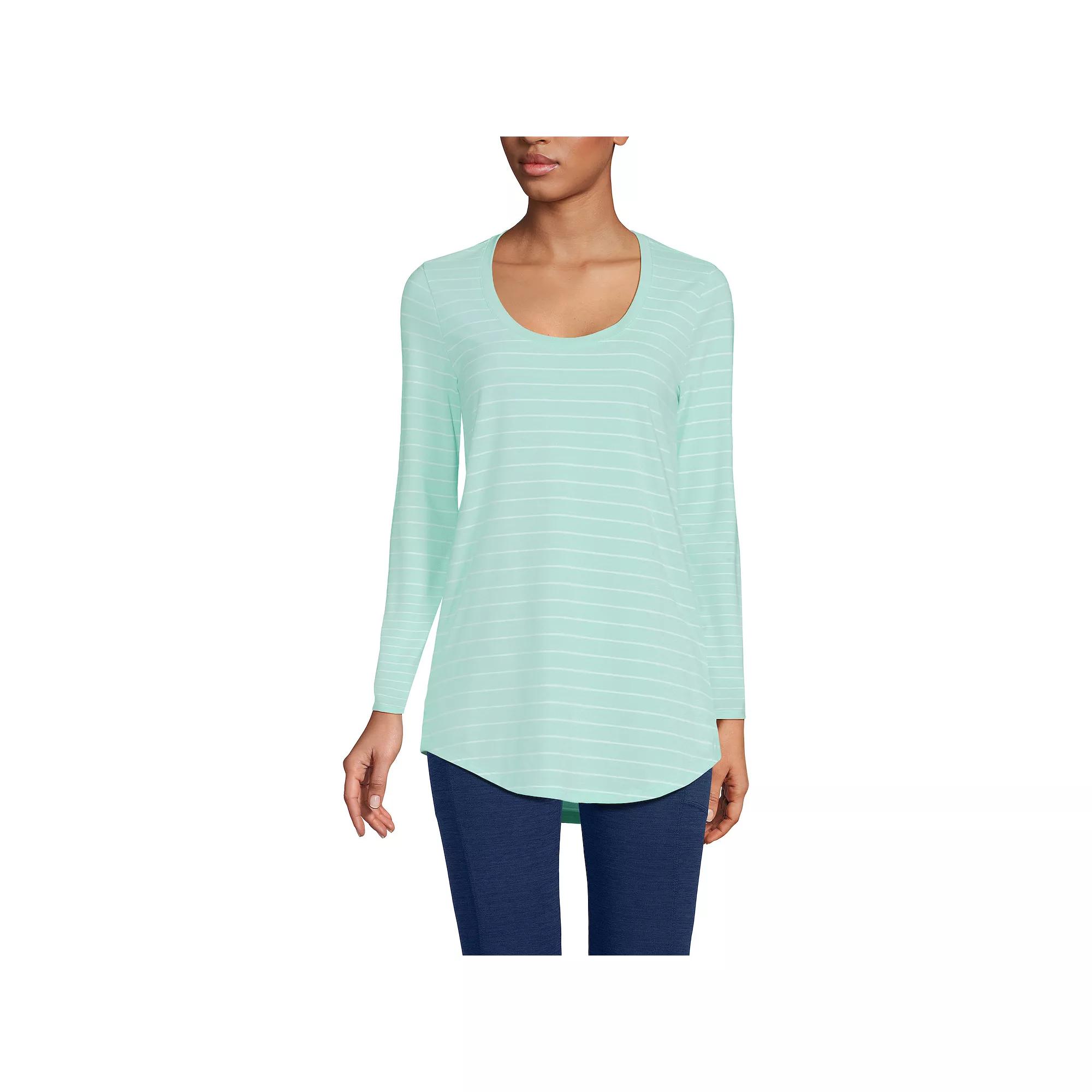 Women's Lands' End Long Sleeve Power Performance Scoop Neck Tunic Tee,  Product Image