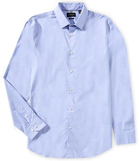 Perry Ellis Big & Tall Slim Fit Stretch End-On-End Long Sleeve Woven Shirt Product Image