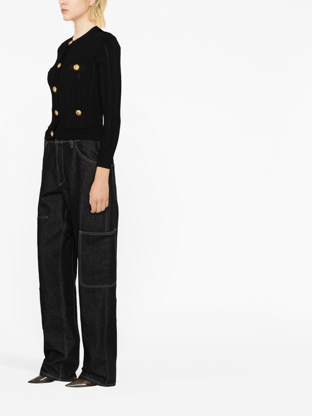 button-front knitted top Product Image