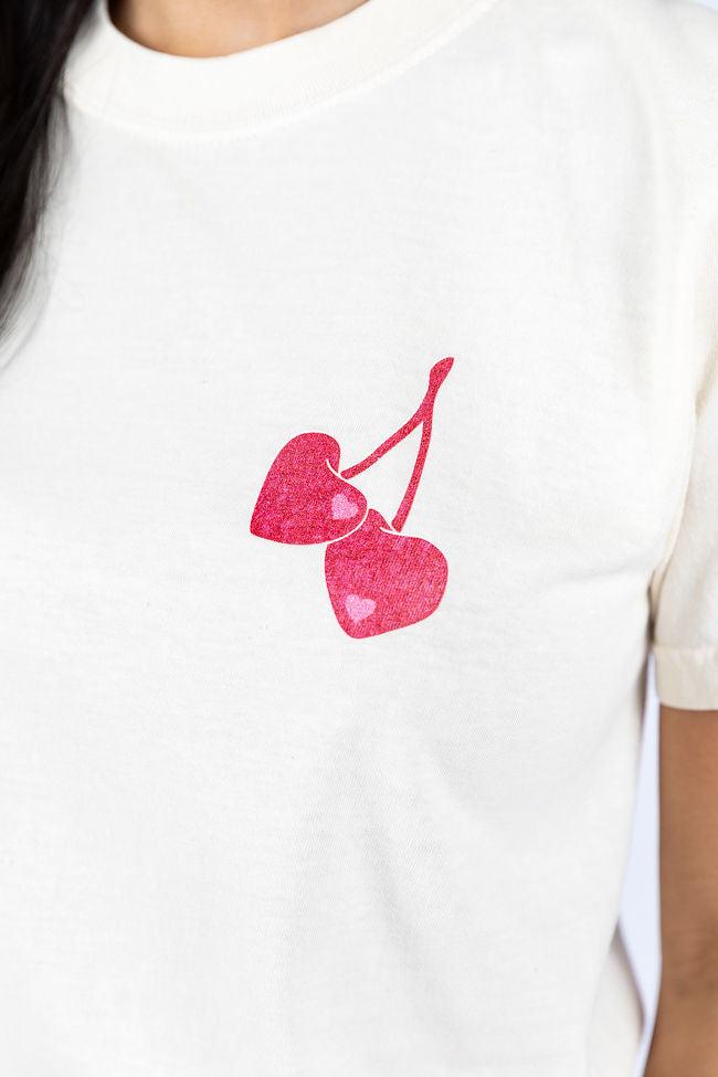 I Love You Cherry Much Ivory Comfort Color Graphic Tee SALE Product Image