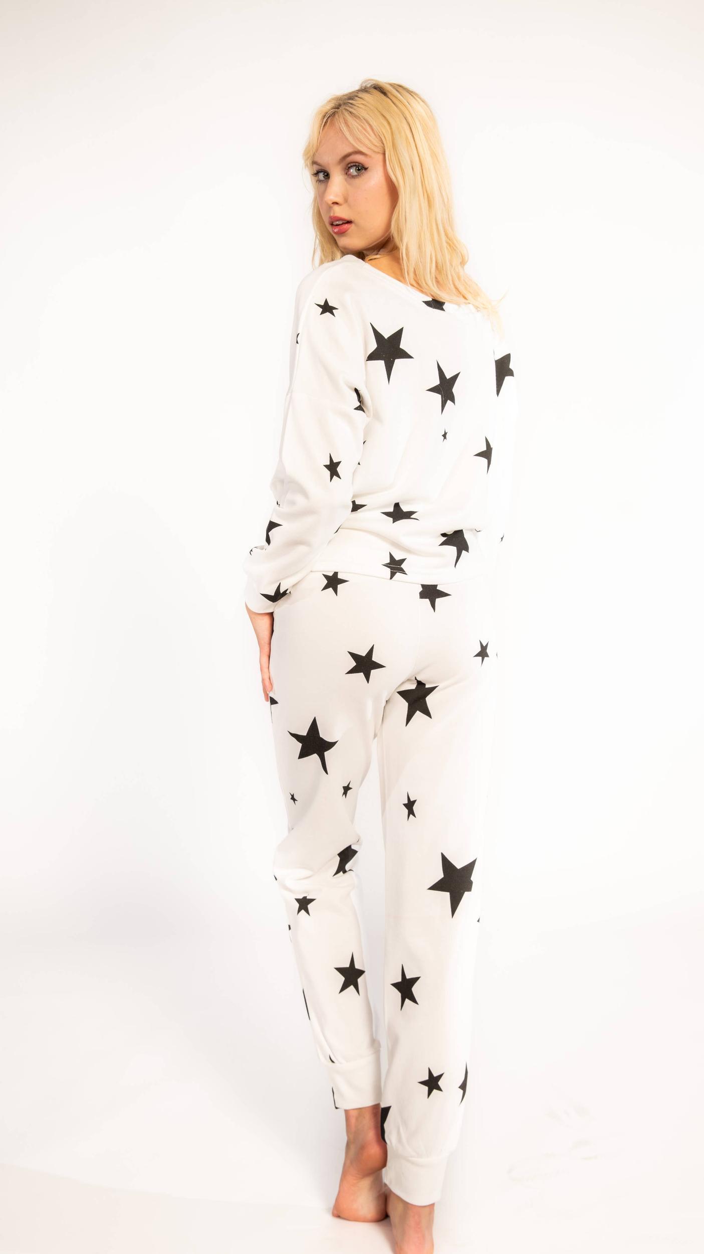 White Star Long-Sleeve Sweatshirt and Jogger Set Product Image