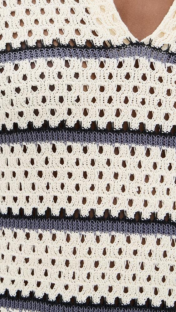 Vince Macrame Stripe Henley Tee | Shopbop Product Image