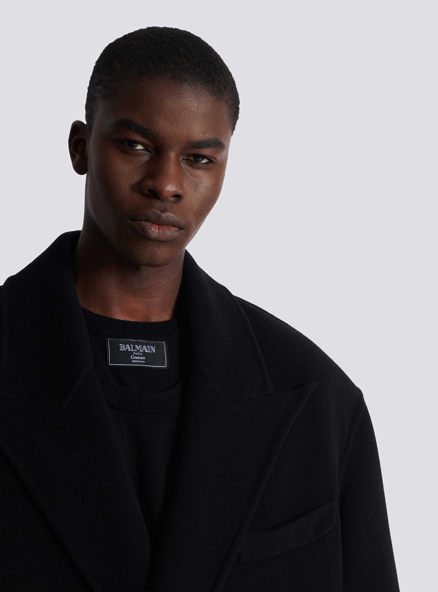 Long coat in double-faced wool Product Image