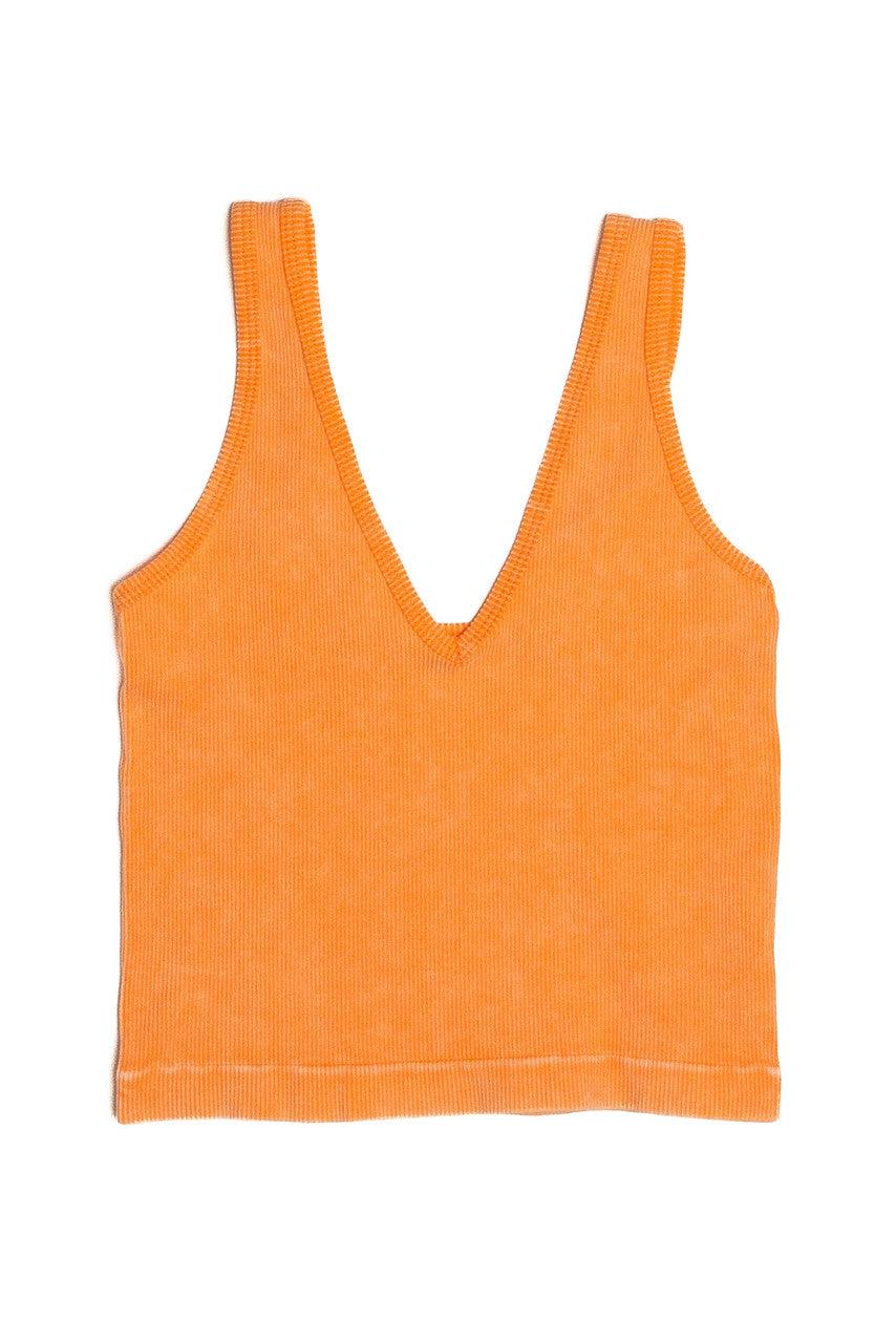 Magenta Mineral Wash Ribbed Tank Product Image