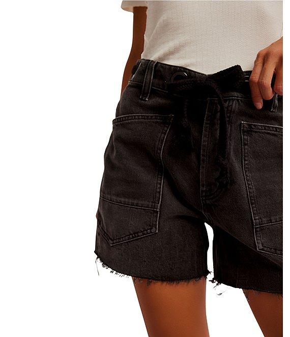 Free People Moxie Rigid Drawcord Waist Barrel Jean Shorts Product Image