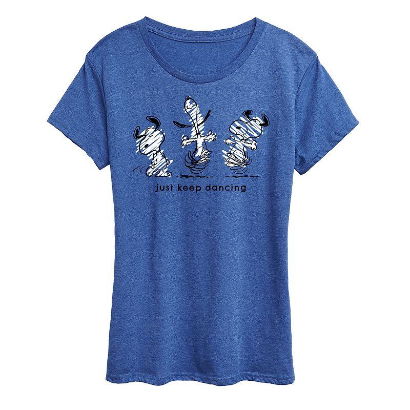 Women's Peanuts Snoopy Just Keep Dancing Graphic Tee, Girl's,  Product Image