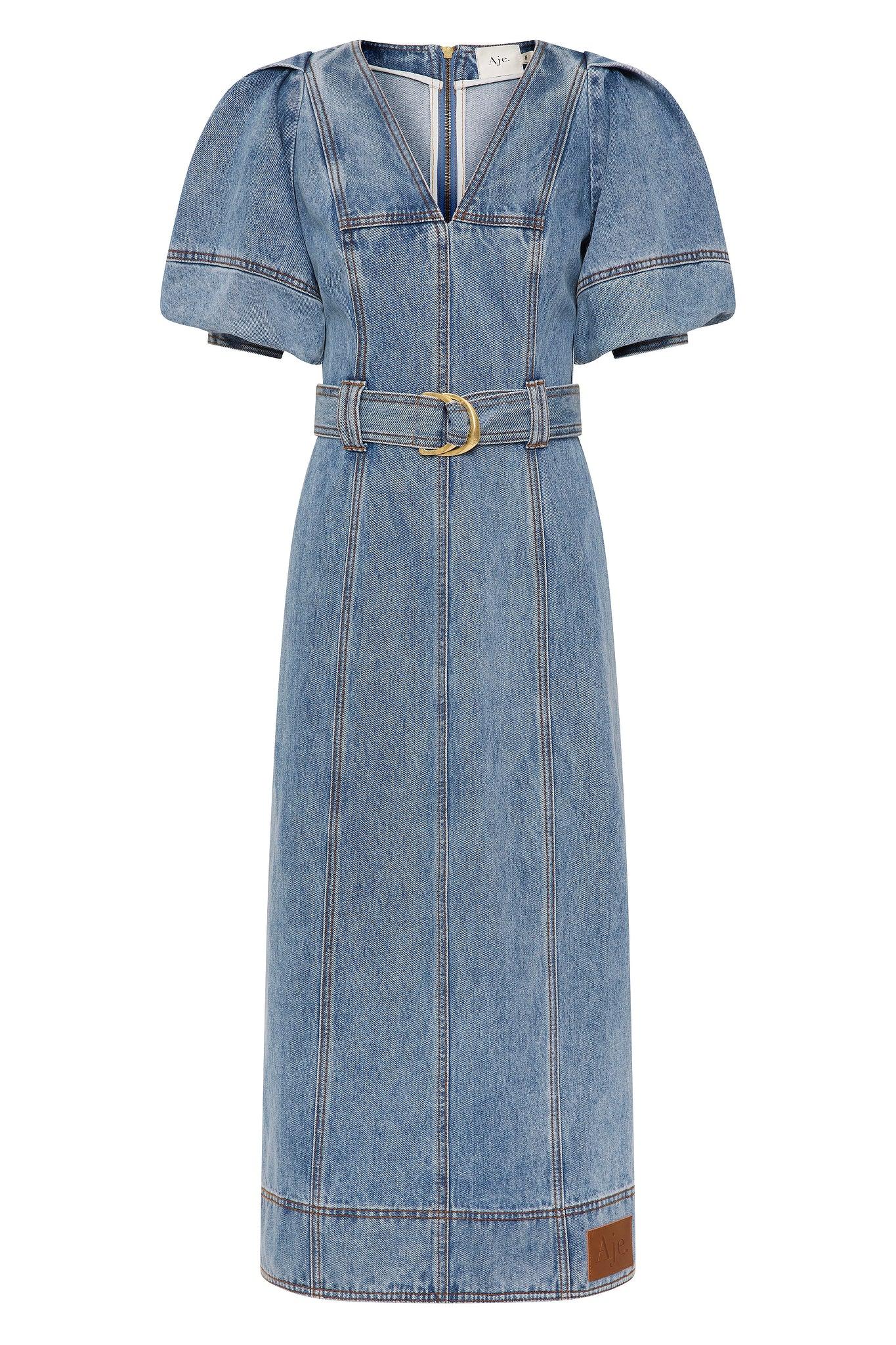 Juno Denim Midi Dress Product Image