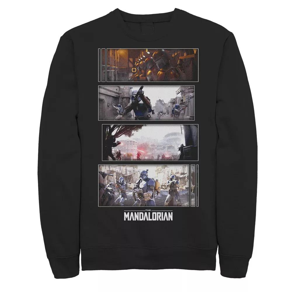 Men's Star Wars The Mandalorian Attack Scenes Boxes Graphic Fleece,  Product Image