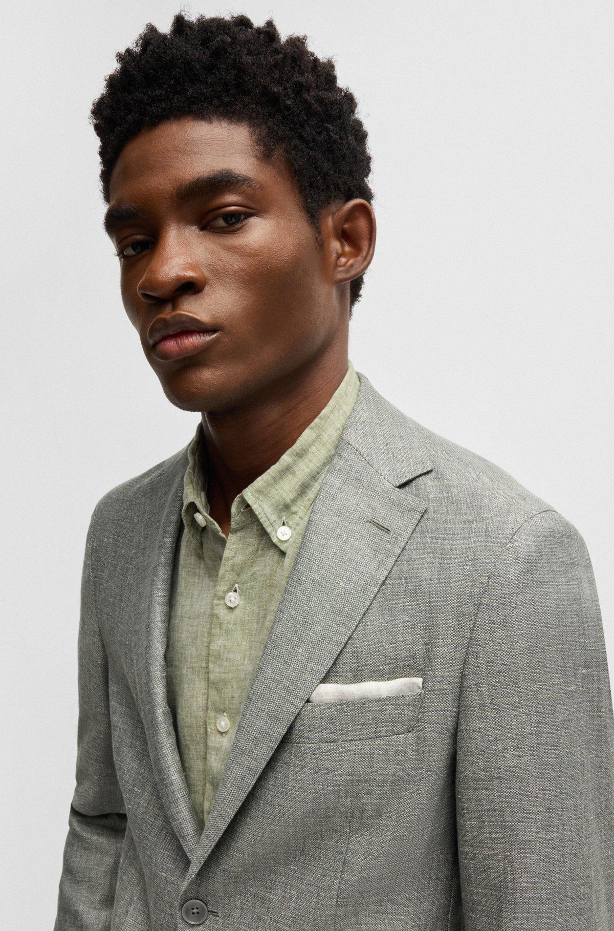 Printed pocket square with logo border Product Image