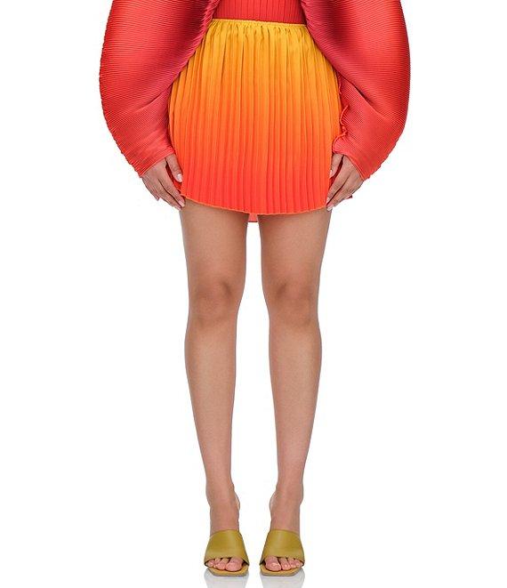 Andrea Iyamah Kata Satin Ombre Pleated Mini Skirt Product Image