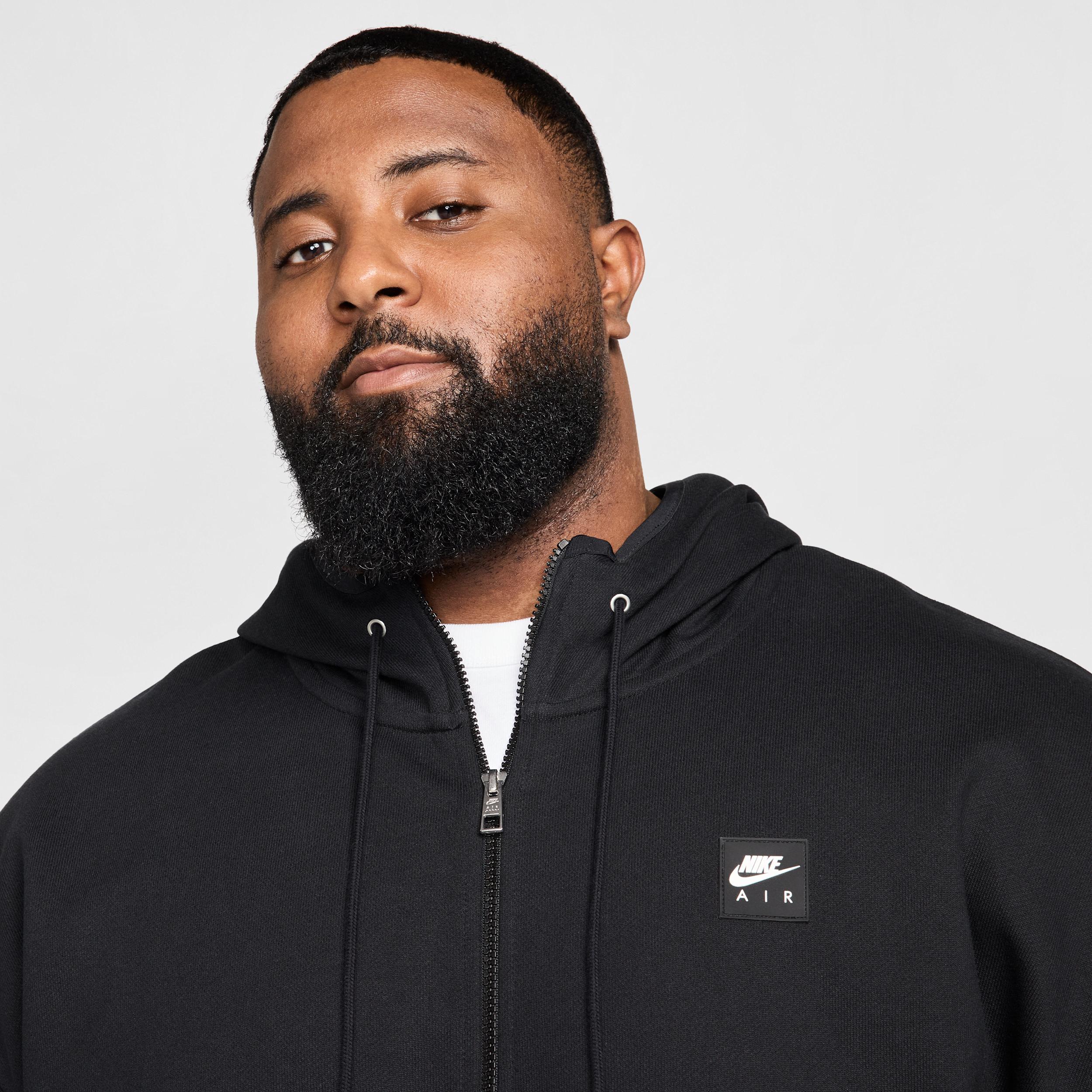 Nike Mens Nike Air Fleece Full Zip Hoodie BB - Mens Black/Iron Grey Product Image