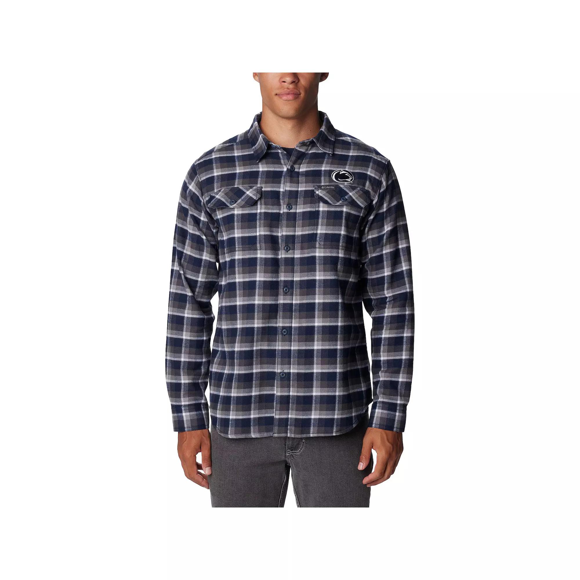 Columbia  Navy Penn State Nittany Lions Flare Gun Flannel Long Sleeve Shirt, Men's, Size: Small, Blue Product Image