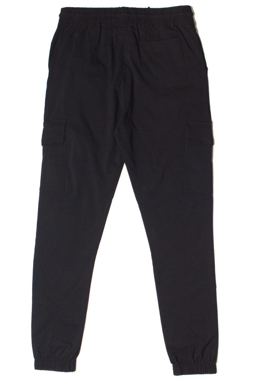 Black Twill Cargo Joggers Product Image