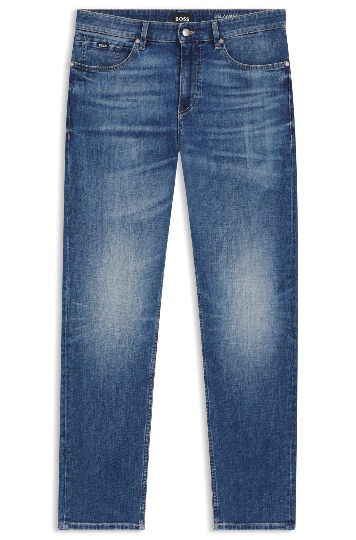 BOSS - Delaware slim-fit jeans in blue comfort-stretch denim - Blue Product Image