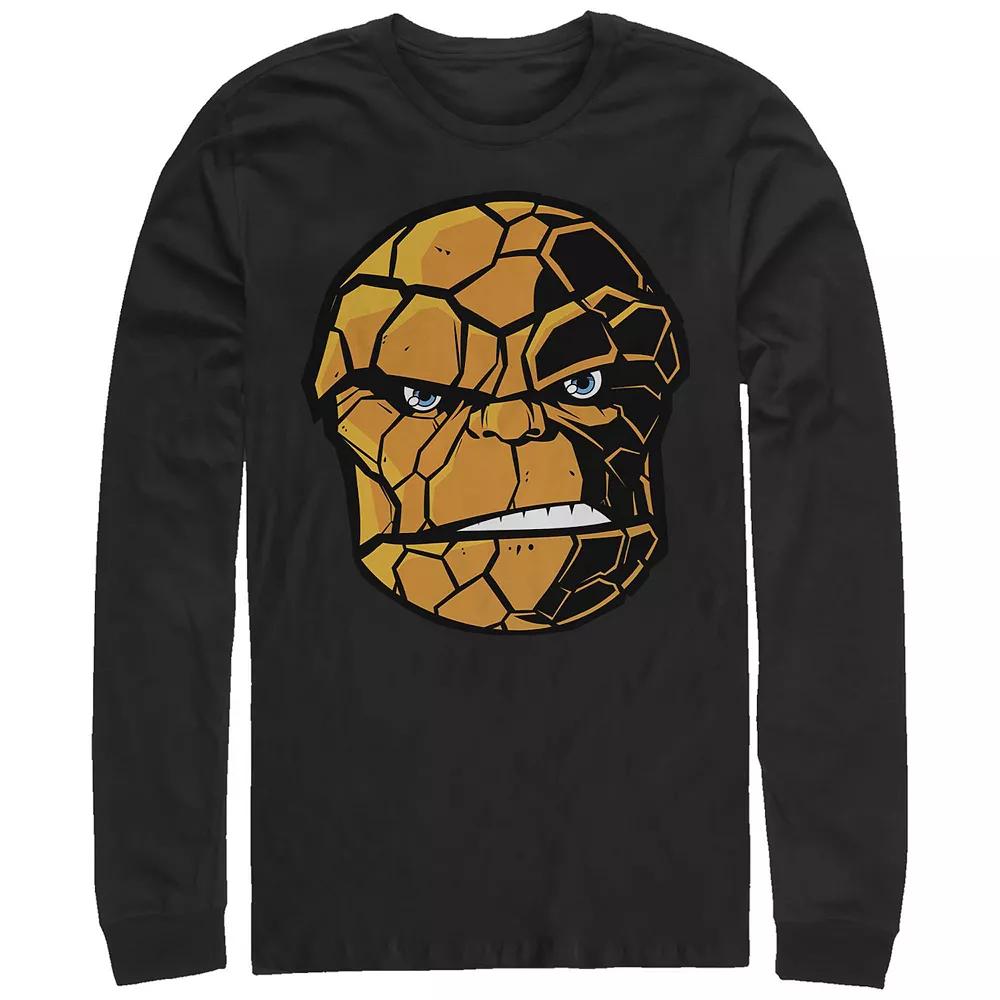 Men's Marvel Fantastic Four The Thing Head Long Sleeve Graphic Tee,  Product Image
