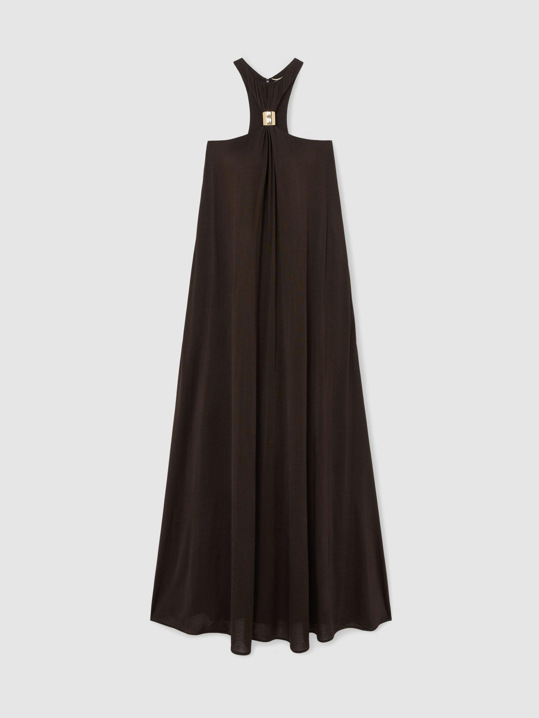 Atelier Jersey Hardware-Detail Maxi Dress in Chocolate Product Image