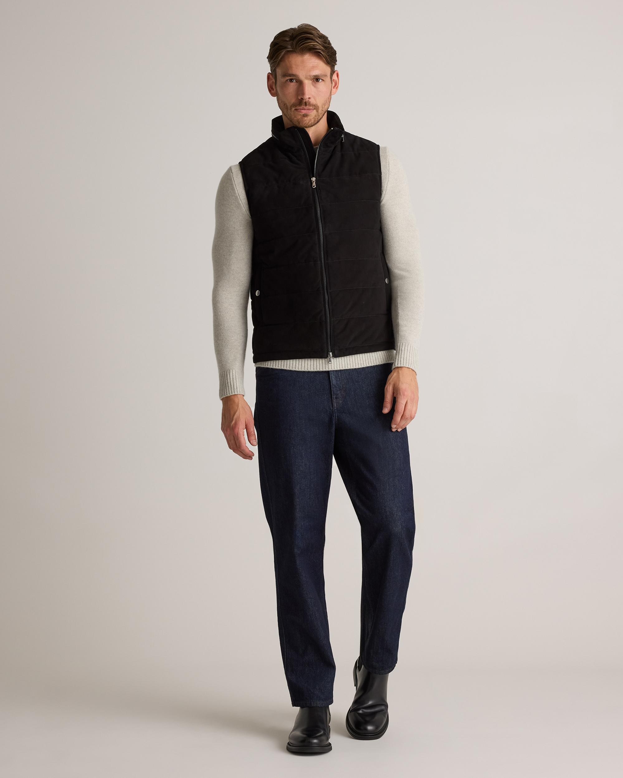 Quince | Men's 100% Suede Puffer Vest Leather Product Image