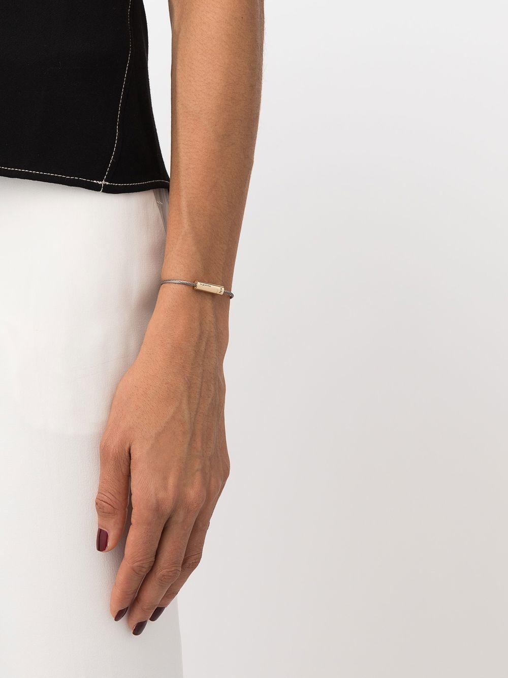 18kt yellow gold and sterling silver 6g Cable bracelet Product Image