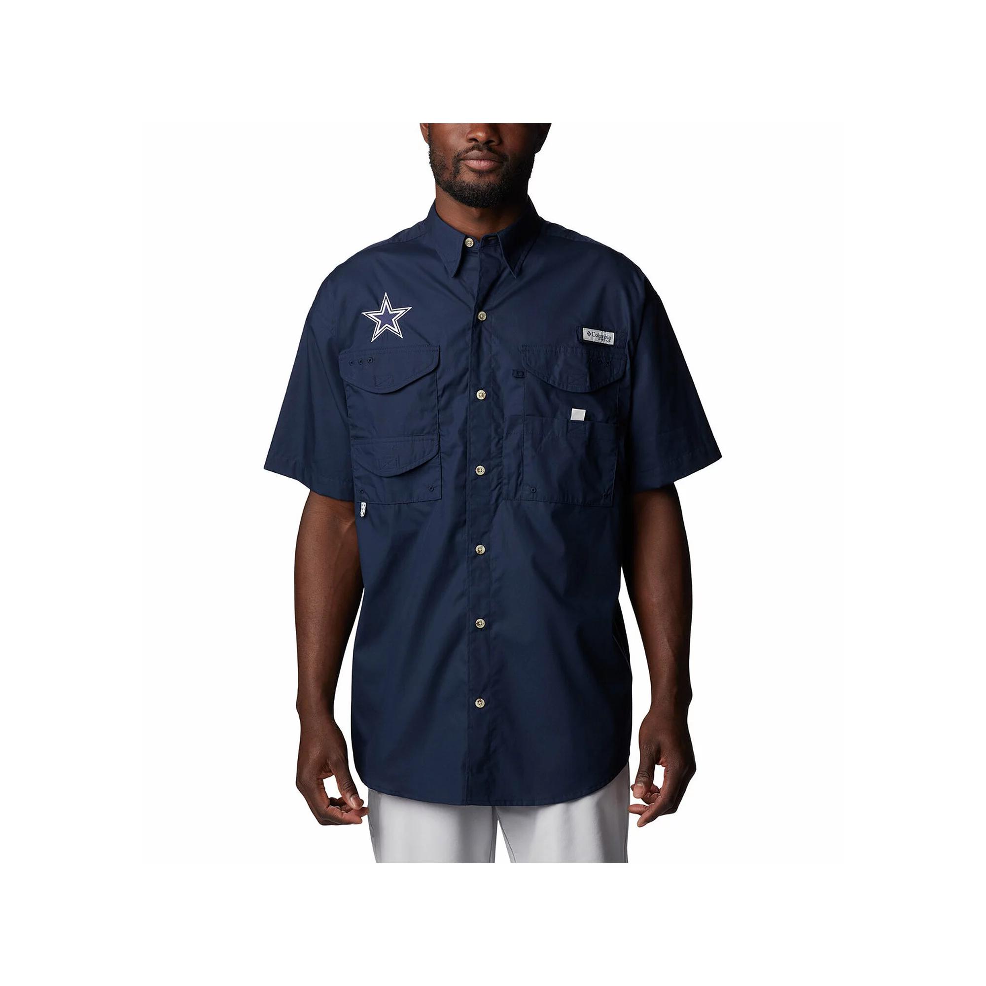 Men's Columbia Navy Dallas Cowboys Bonehead Team Button-Up Shirt,  Product Image
