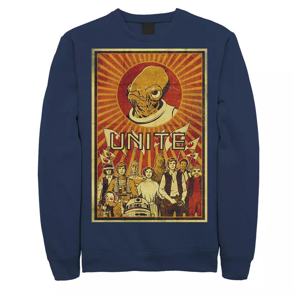 Men's Star Wars Rebel Unite Propaganda Fleece Crewneck Sweatshirt,  Product Image