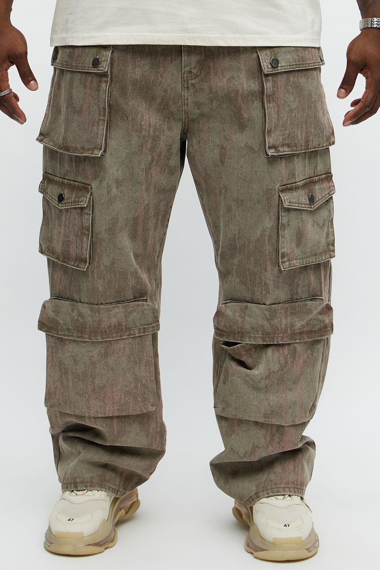 Run It By Baggy Cargo Jeans - Brown Product Image