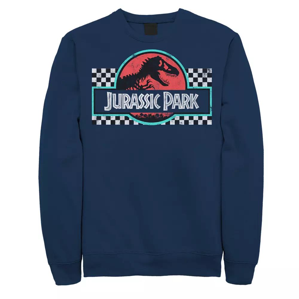 Men's Jurassic Park Retro Colors Checkered Logo Sweatshirt,  Product Image
