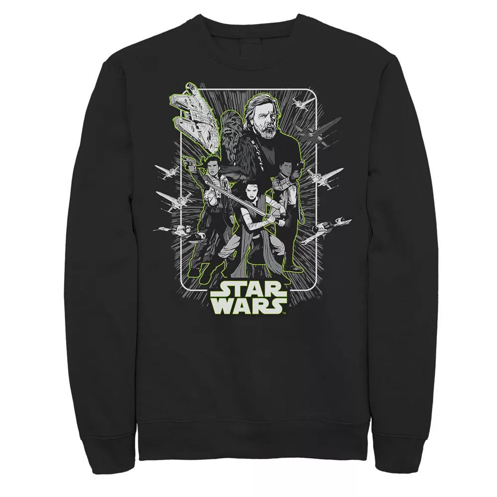 Big & Tall Star Wars Millennium Falcon 77 Retro Lines Logo Sweatshirt, Men's,  Product Image
