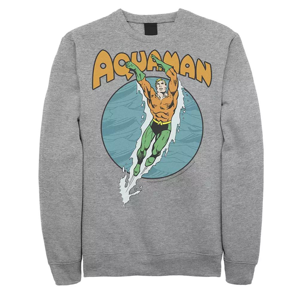 Men's DC Comics Aquaman Swimming Dance Fleece Sweatshirt,  Product Image