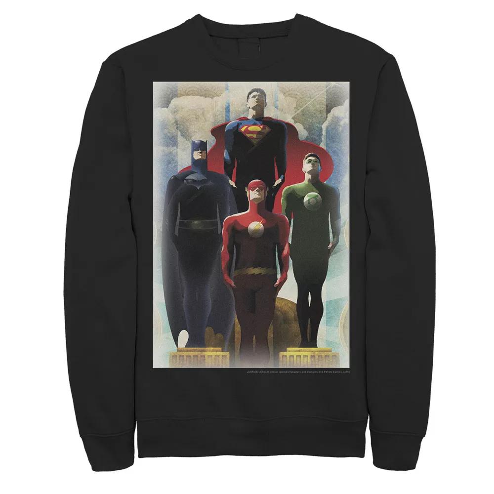 Men's DC Comics Justice League Heroes Deco Art Poster Sweatshirt,  Product Image