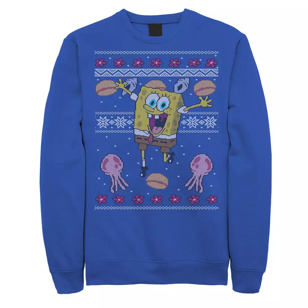 Men's Nickelodeon SpongeBob SquarePants Jellyfish Ugly Christmas Fleece,  Product Image