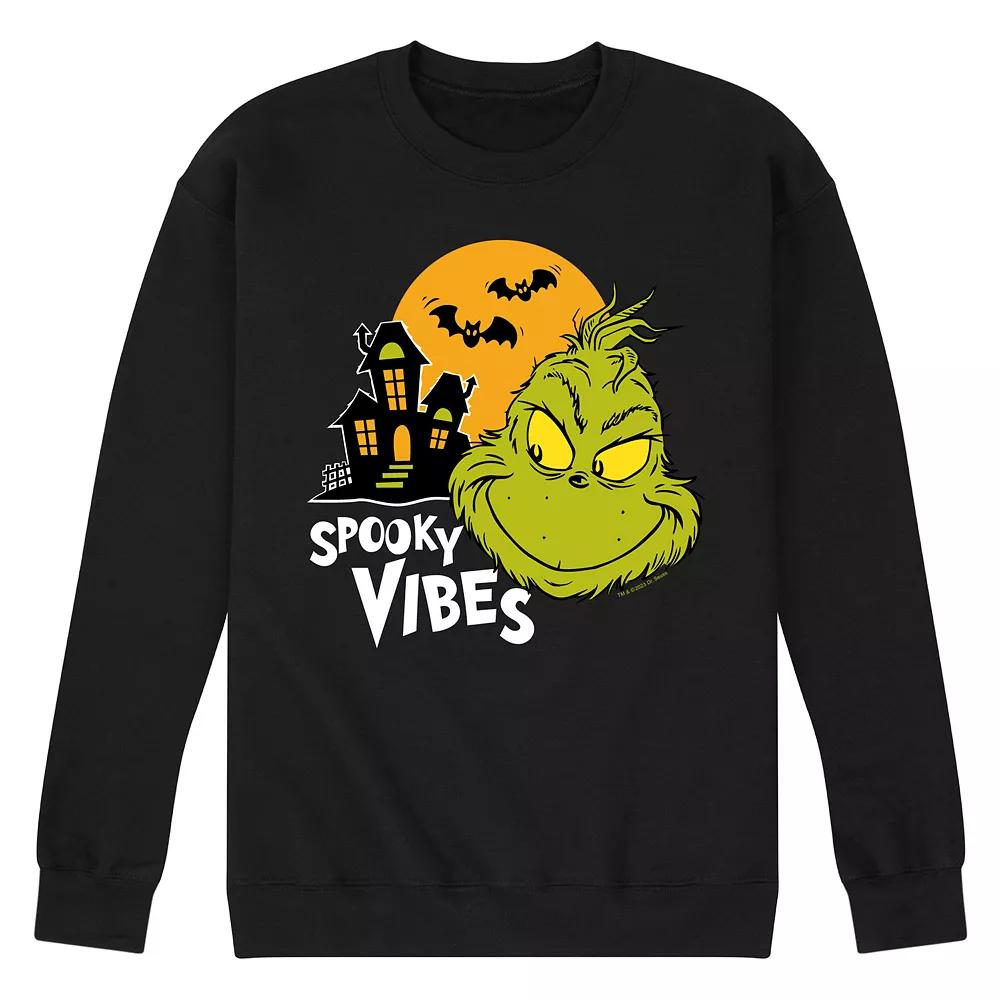 Men's Dr. Seuss Grinch Spooky Vibes Fleece Sweatshirt,  Product Image