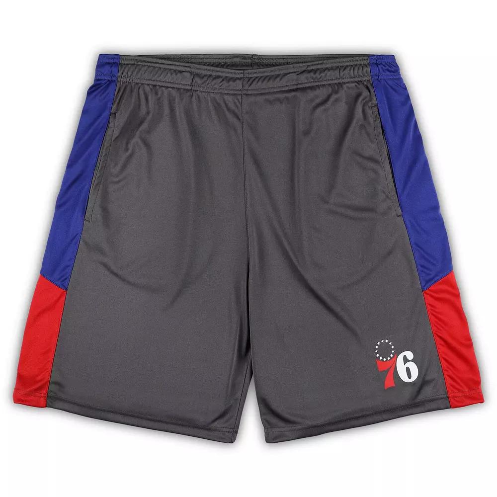 Men's Fanatics Branded Gray Philadelphia 76ers Big & Tall Shorts,  Product Image