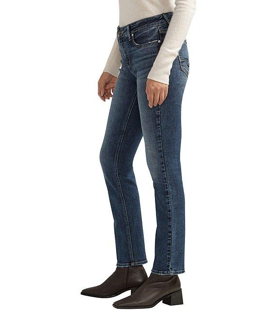 Silver Jeans Co. Elyse Mid Rise Power Stretch Straight Leg Jeans Product Image