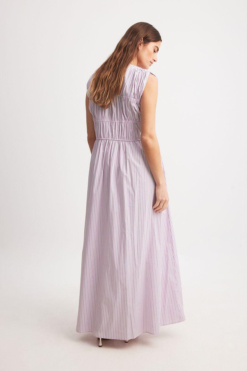 Striped Tie Chest Detail Maxi Dress Product Image