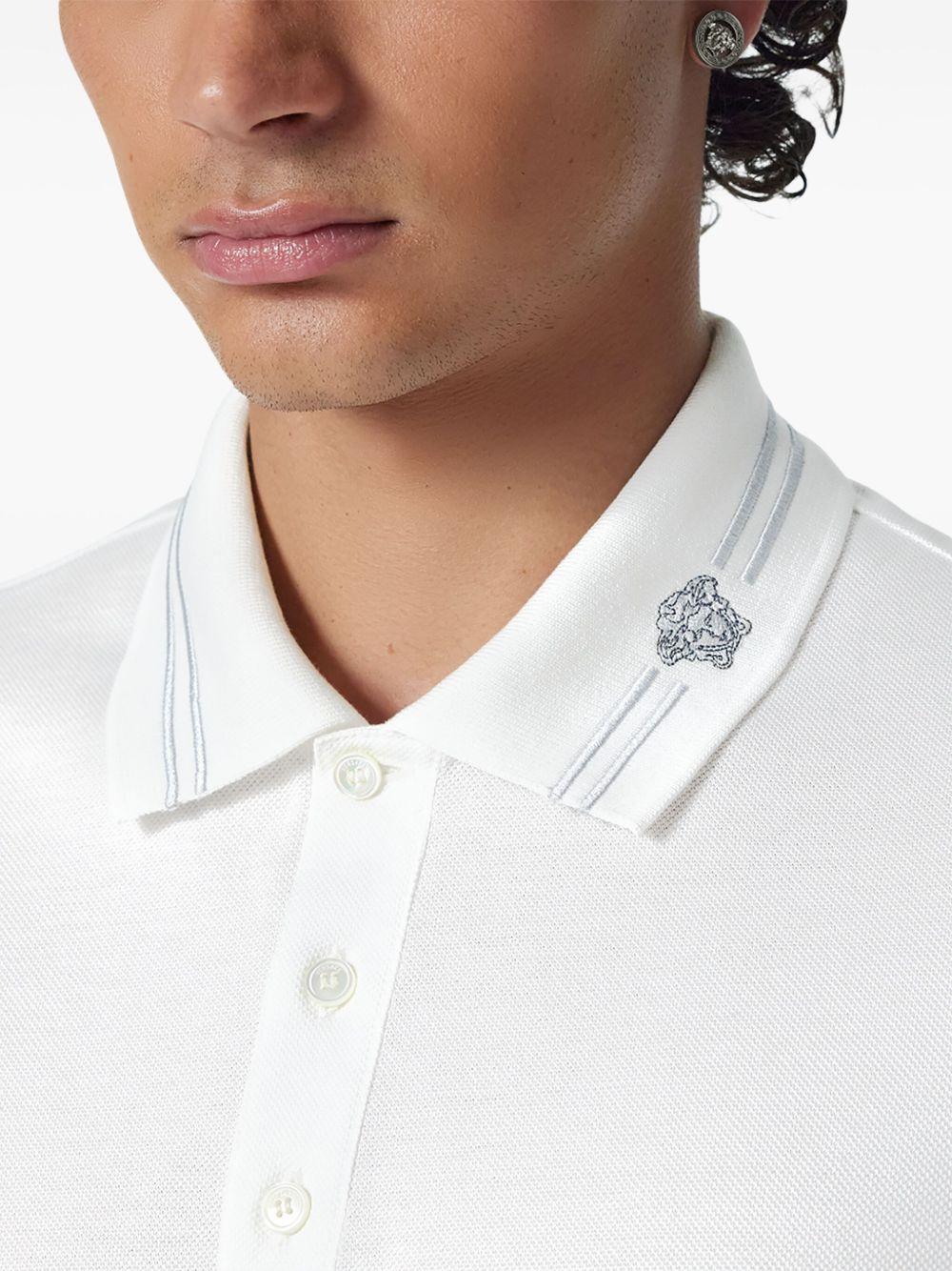 Medusa-embroidered polo shirt  Product Image