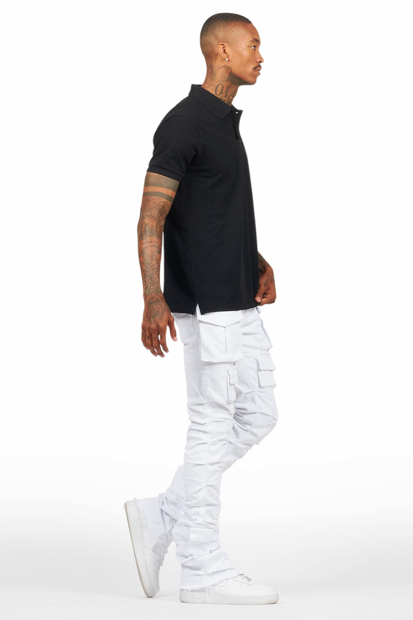 Gentry White Stacked Flare Jean Male Product Image