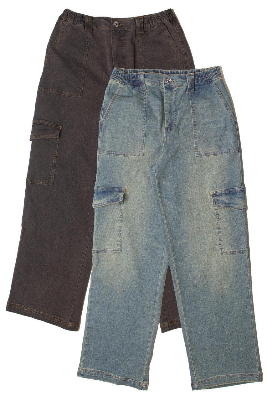 Grunge Wash Cargo Skater Jeans Product Image