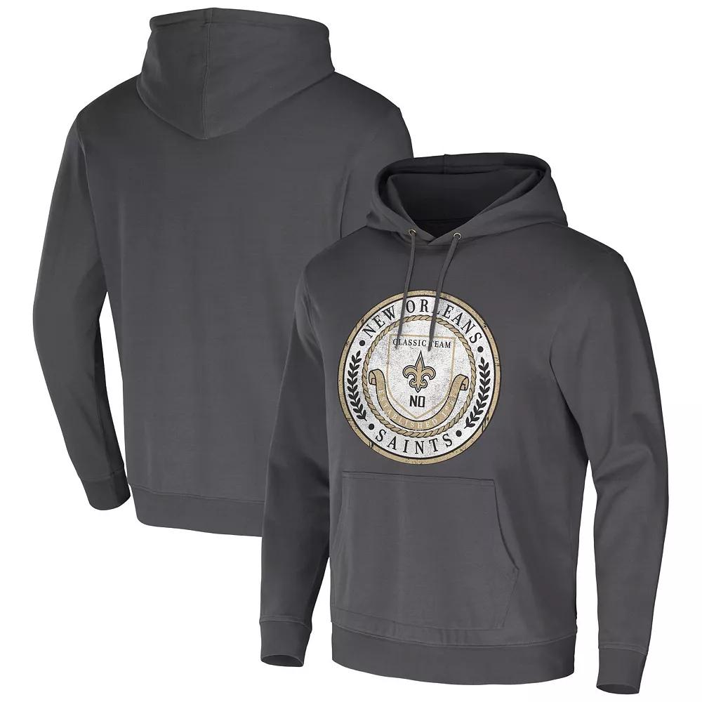 Men's NFL x Darius Rucker Collection by Fanatics Charcoal New Orleans Saints Washed Pullover Hoodie,  Product Image