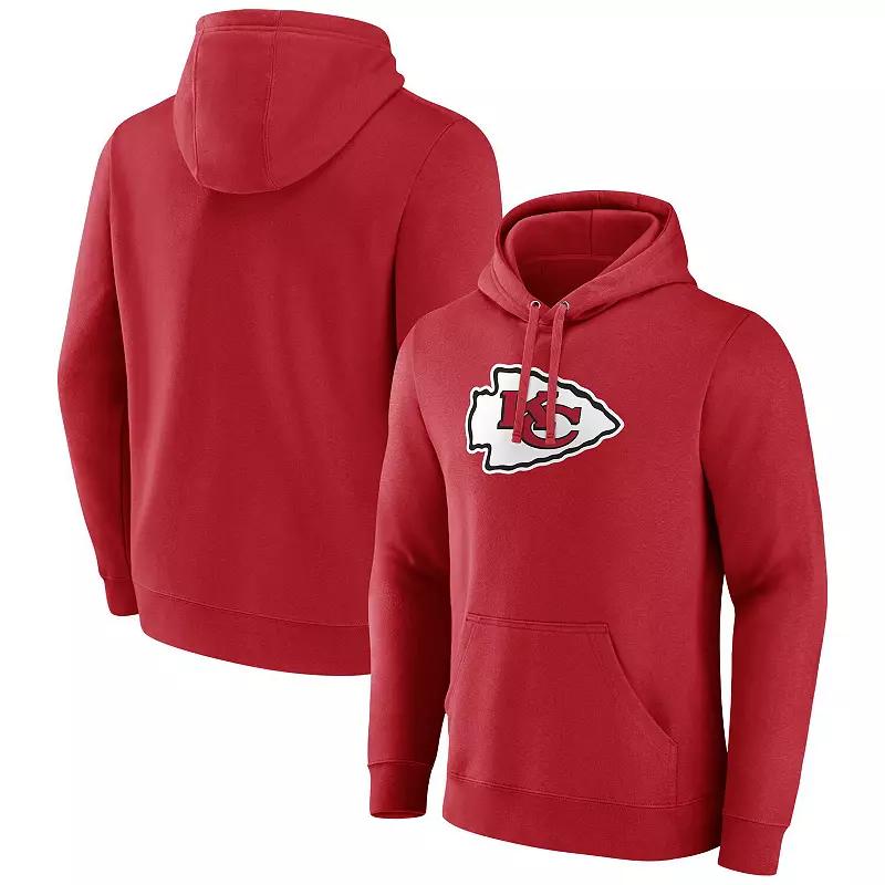 Men's Fanatics Red Kansas City Chiefs Primary Logo Fleece Pullover Hoodie, Size: 4XL Product Image