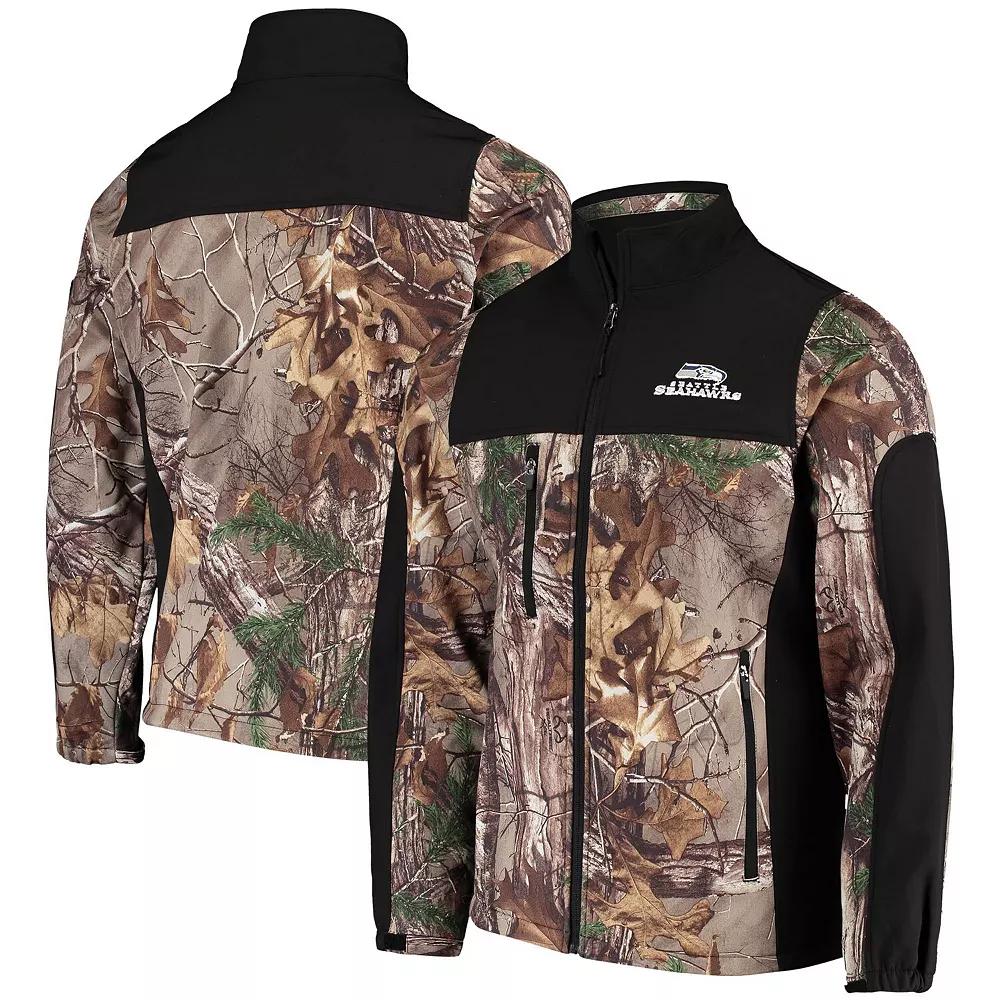 Men's Dunbrooke Realtree Camo/Black Seattle Seahawks Circle Hunter Softshell Full-Zip Jacket, Size: Medium, Green Product Image