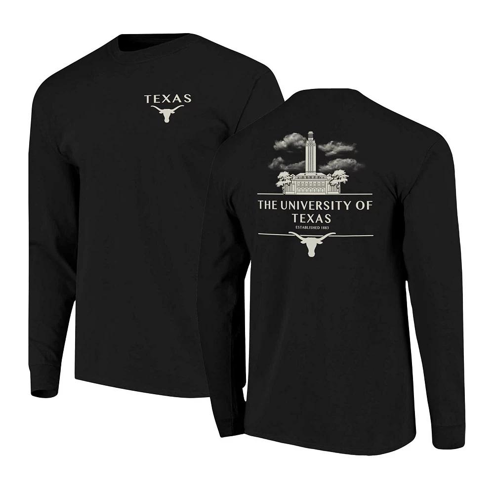 Men's Black Texas Longhorns Comfort Colors Campus Nights Long Sleeve T-Shirt,  Product Image