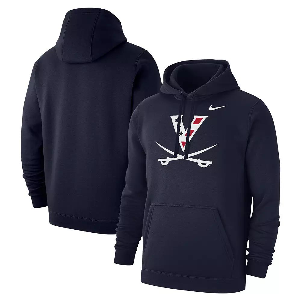 Men's Nike Navy Virginia Cavaliers Wahoos Primary Club Fleece Pullover Hoodie,  Product Image