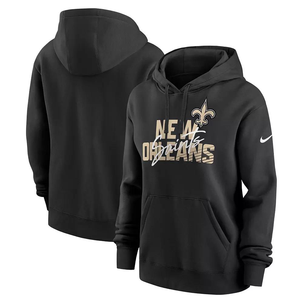 Women's Nike Black New Orleans Saints Wordmark Club Fleece Pullover Hoodie, Size: XL Product Image