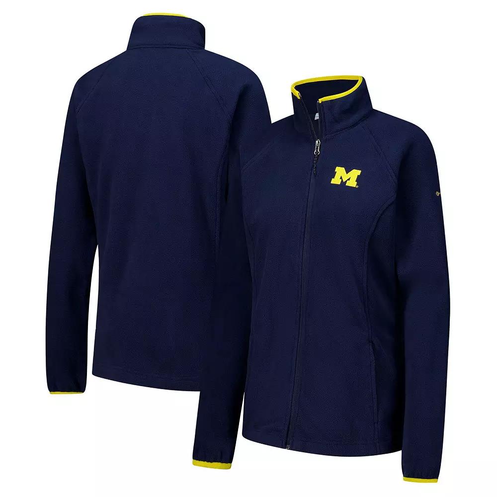 Women's Columbia  Navy Michigan Wolverines Give & Go II Fleece Full-Zip Jacket, Size: XXL, Blue Product Image