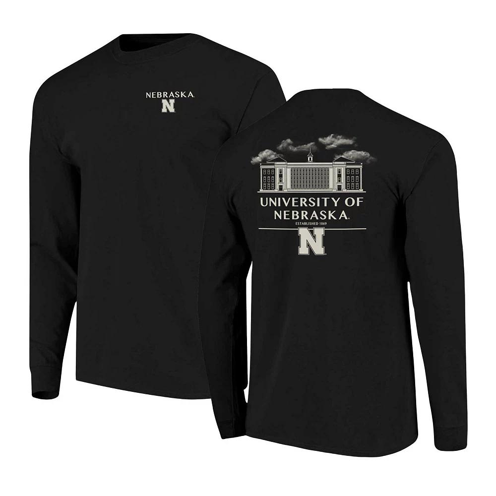 Men's Black Nebraska Huskers Comfort Colors Campus Nights Long Sleeve T-Shirt,  Product Image