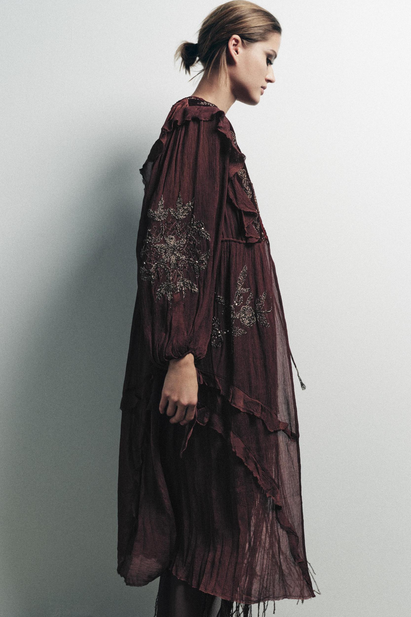 COMBINATION SEQUIN GEORGETTE TOP Product Image