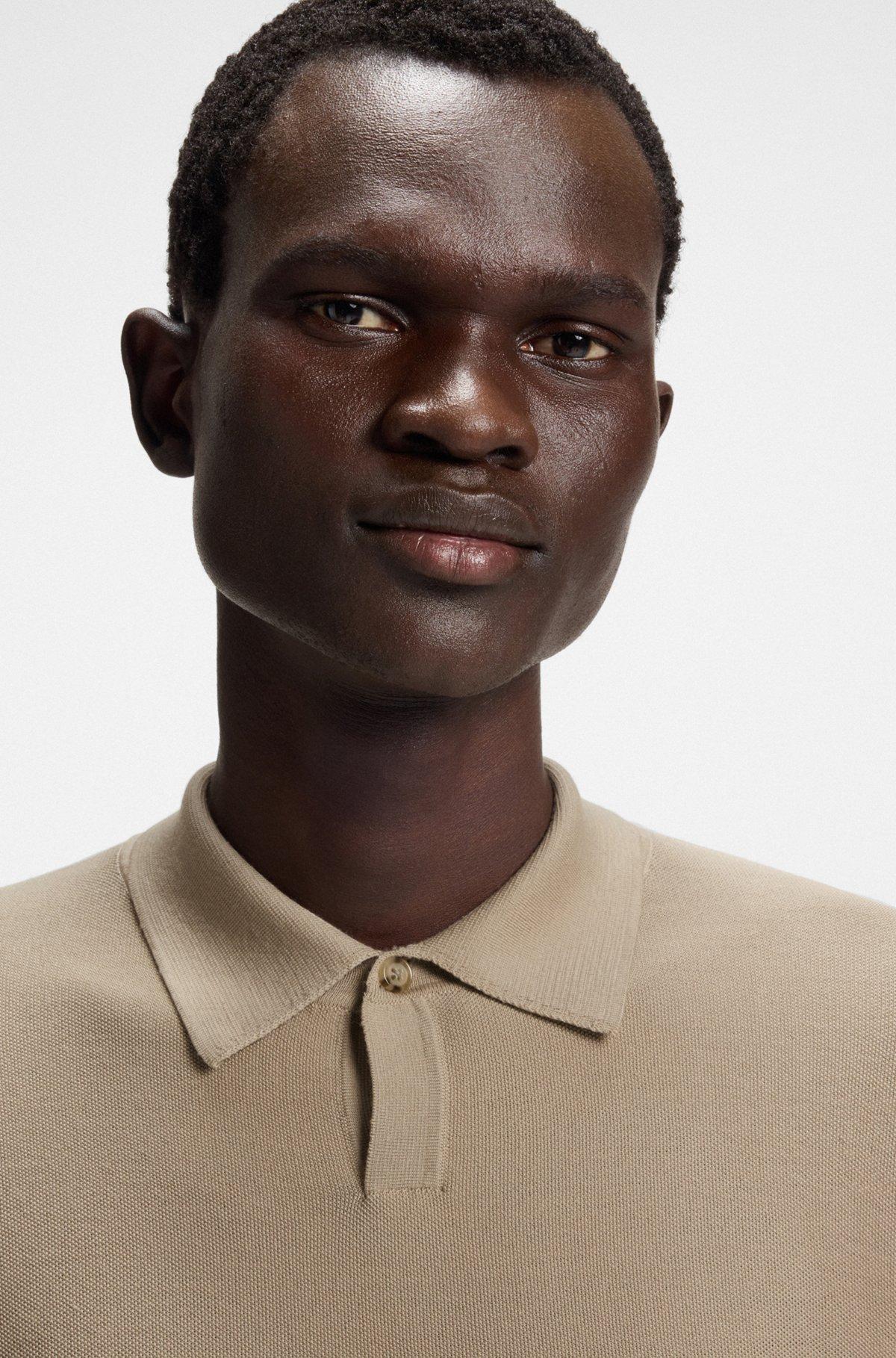 Knit polo sweater in virgin wool Product Image