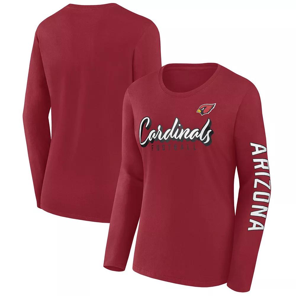 Women's Fanatics Cardinal Arizona Cardinals Cheerleader Long Sleeve T-Shirt, Size: Medium, Red Product Image